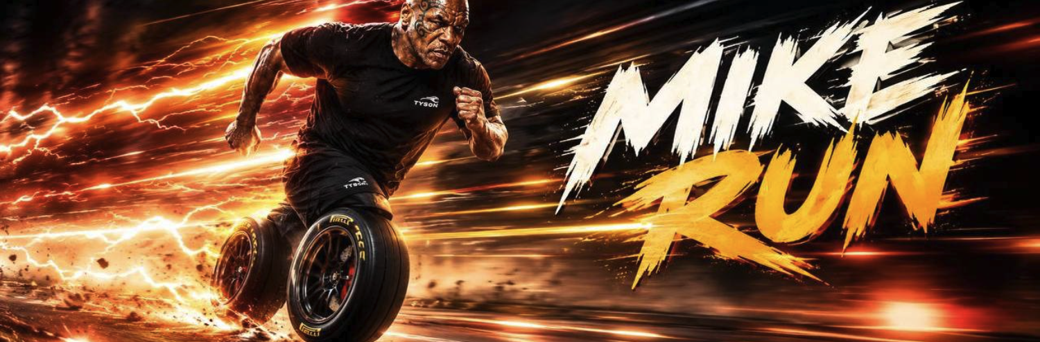 Mike Run, tires for legs, fire behind the sprint