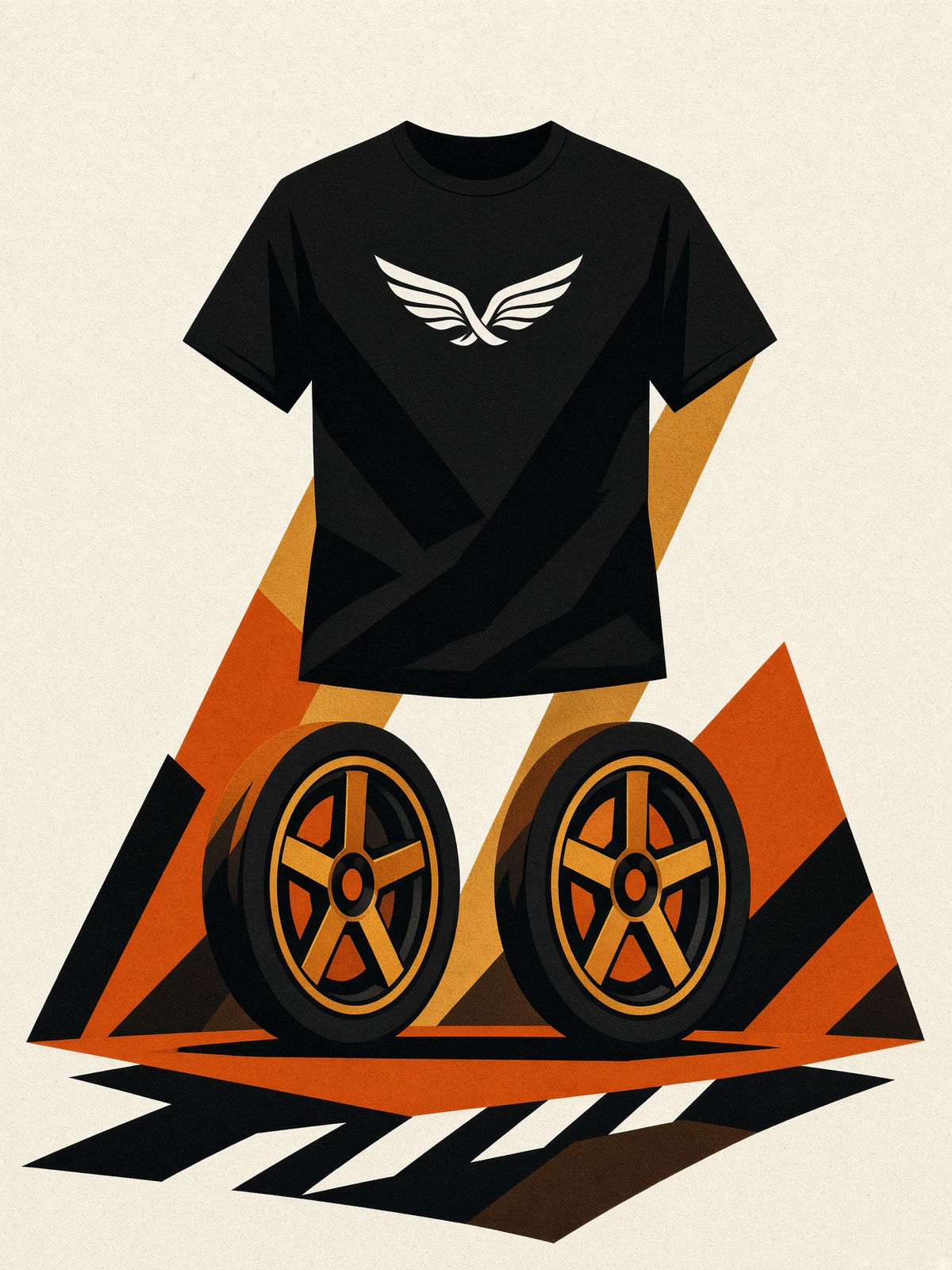 Starting line, black kit, wheels for legs